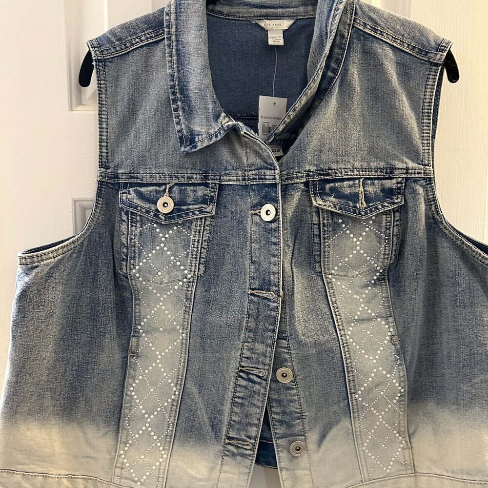 Cato Blue Jean Vest, Plus Size